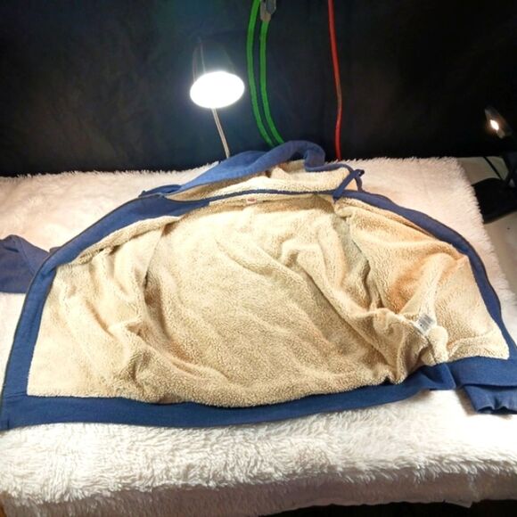 Levi's Full Zip Hoodie Medium Sherpa Lined Blue Pockets Regular Fit. Substantial - Picture 7 of 12